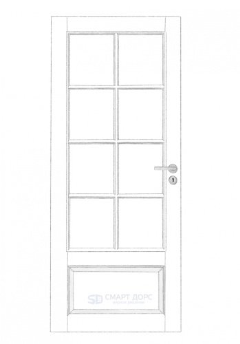 Дверь Nord Fin Doors модель 104, Белый NCS S 0502-Y, M9x21, Левая