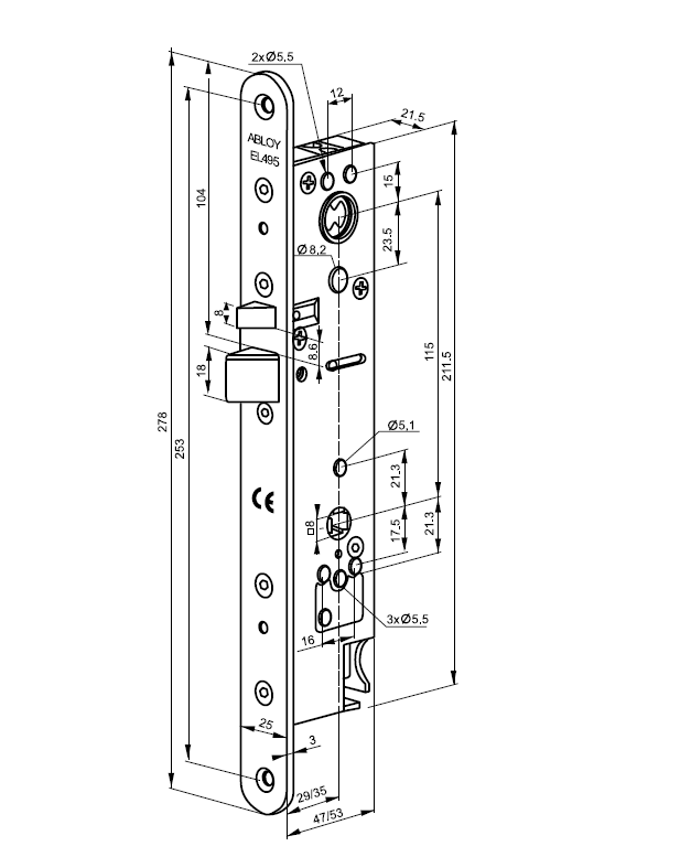 Corni assa abloy врезной электромеханический