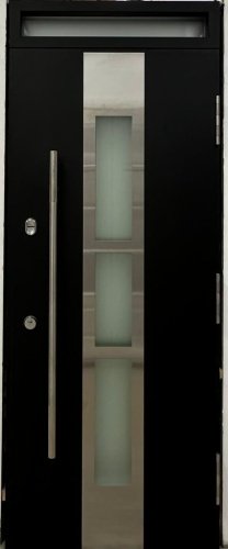 Тёплая входная дверь с терморазрывом POLAR Classic НС-52/1 RAL 9005, Муар. Для проема 910*2100, правая фотография