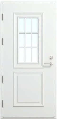 Дверь входная Kaski Kropsu, Белый NCS S 0502-Y, M10x21, Левая