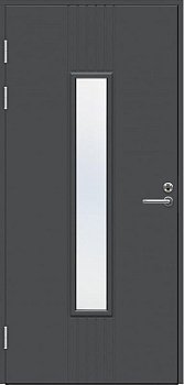 Теплая входная дверь SWEDOOR by Jeld-Wen Function F2050 W28 тёмно-серая (цвет RR23), с замком ABLOY LC200