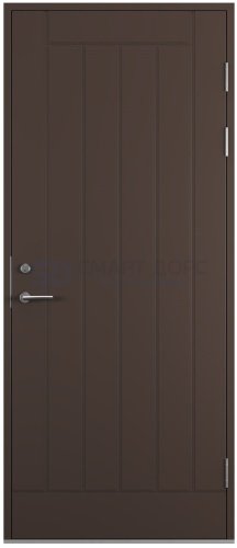  Дверь наружная деревянная ScanDo 01, темно-коричневая, 9*21, правое
