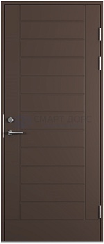 Дверь наружная деревянная ScanDo 06, темно-коричневая